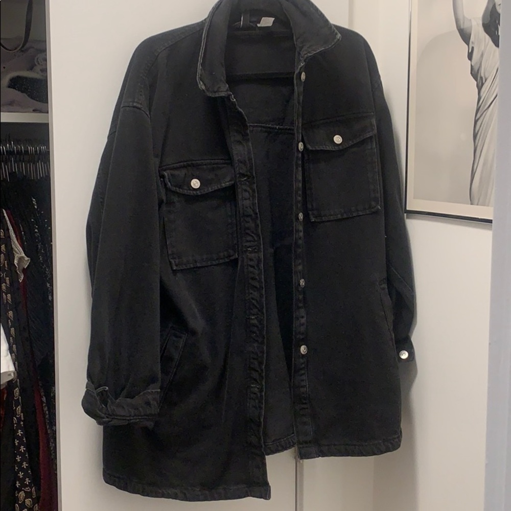HM black denim jacket/shacket, OVERSIZED